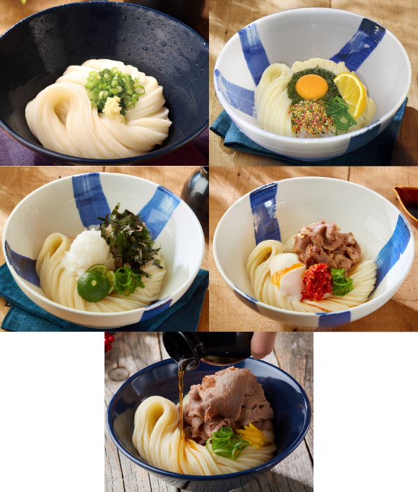 Shinjuku Udon Shin cold bukkake udon and topping menu