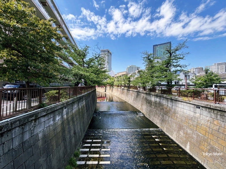 Meguro riverside walkway leading to the store