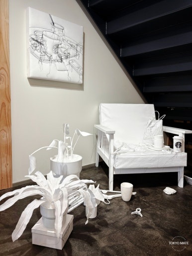 Yanaka-themed contemporary artwork on display