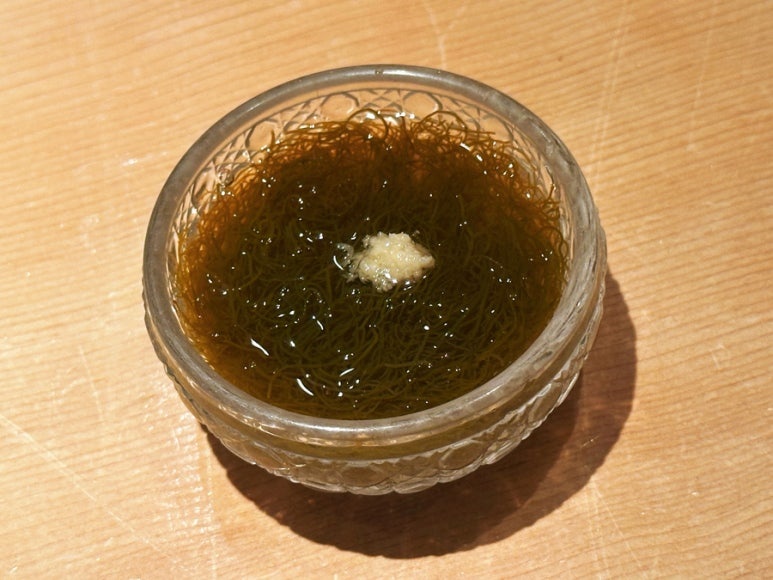 Takumi Tatsuhiro Shinjuku sushi omakase tsumami mozuku