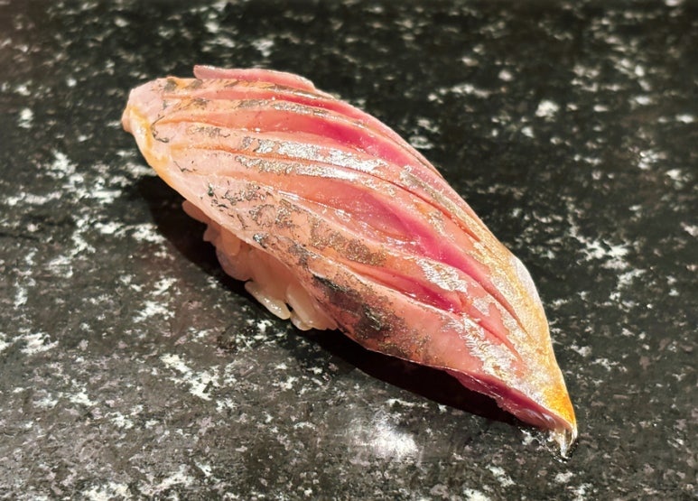 Takumi Tatsuhiro Shinjuku sushi restaurant nigiri horse mackerel aji