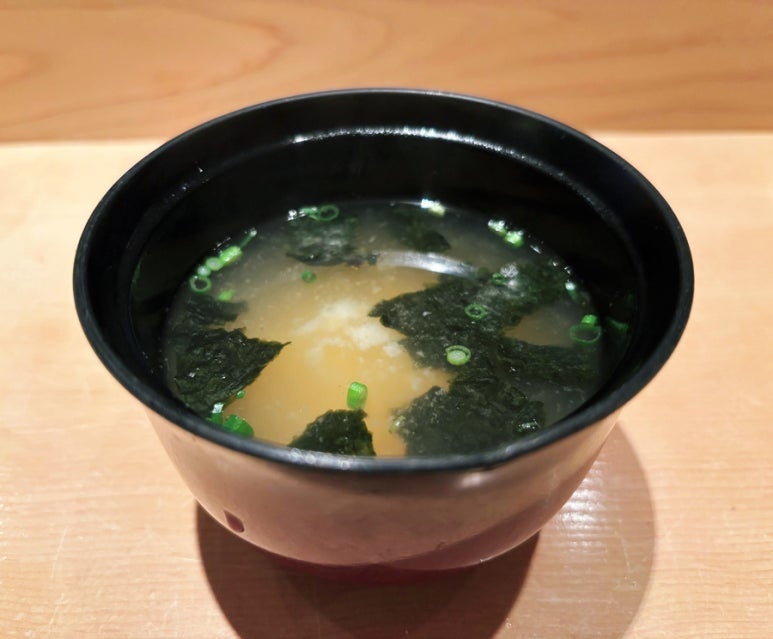Takumi Tatsuhiro Shinjuku sushi omakase soup miso shiru