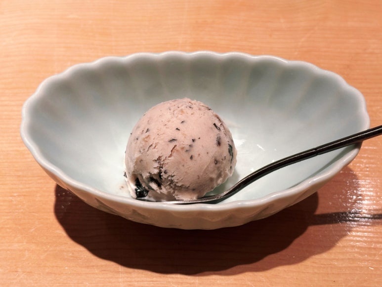 Takumi Tatsuhiro Shinjuku sushi omakase lunch dessert black bean ice cream