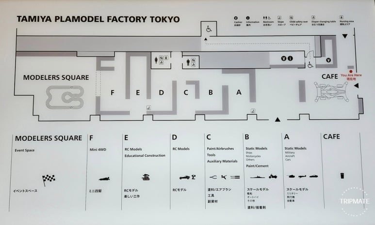 Tamiya Plamodel Factory Tokyo floor guide