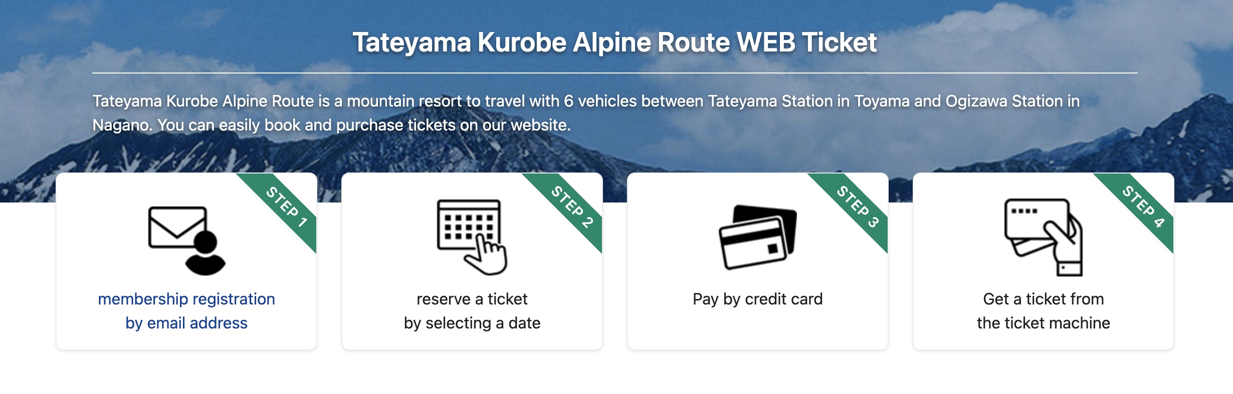 How to reserve and issue an Alpine Route web ticket