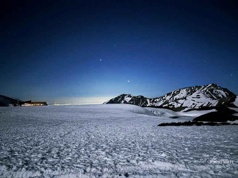Night sky and stars seen from Murodo Sanso
