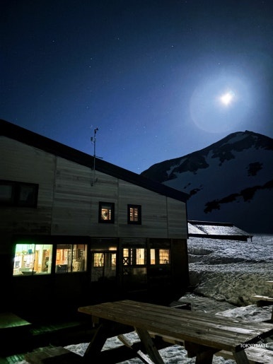 The starry night sky over Murodo Sanso