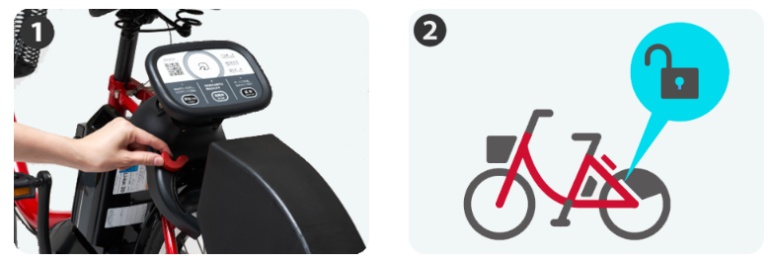 Docomo Bike Share temporary parking method during use