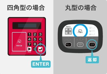 Docomo Bike Share round and square terminal return complete confirmation