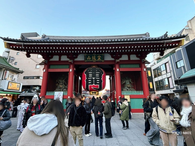 Asakusa Sensoji Kaminarimon during cherry blossom season