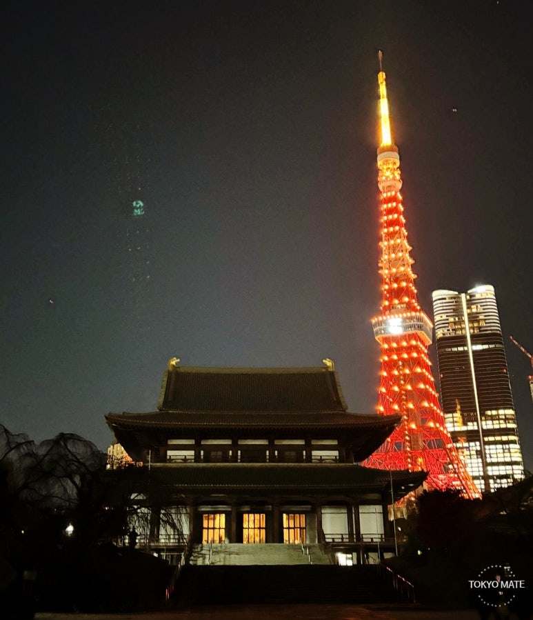 Tokyo countdown spot Zojoji Temple and Tokyo Tower 2026