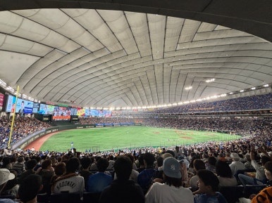 Tokyo Dome baseball game field view