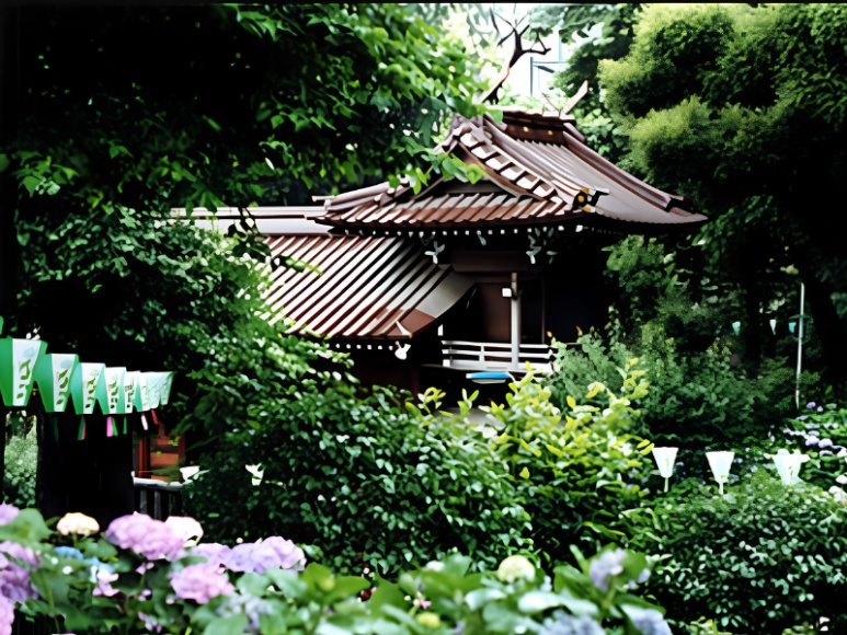 Bunkyo Hydrangea Festival at Hakusan Shrine in June