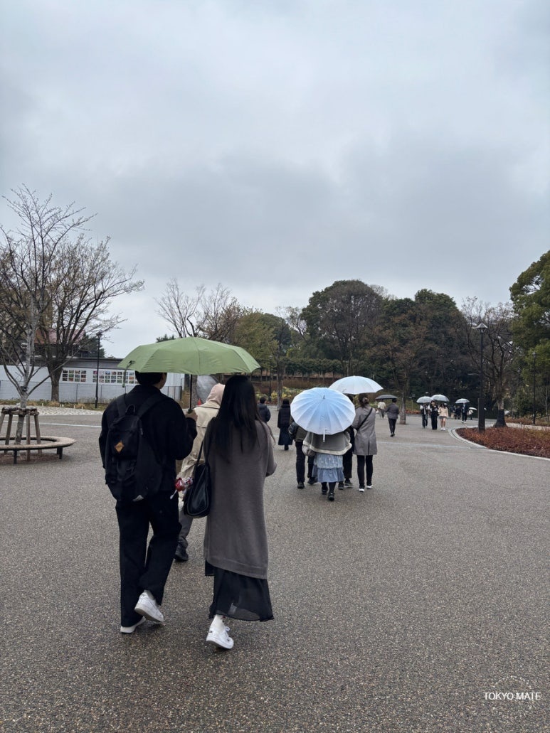 Tokyo May rainy day with umbrella