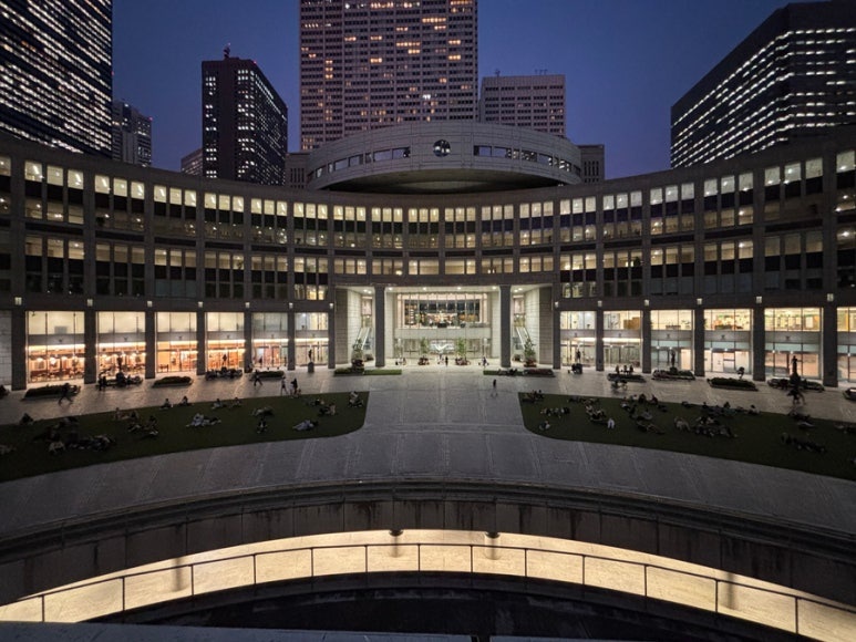 People waiting for light show