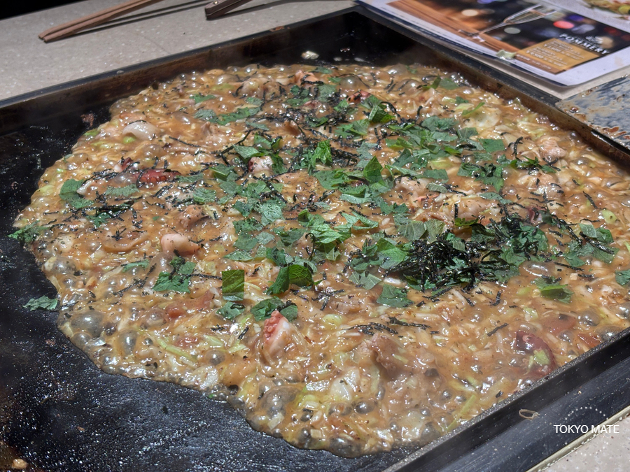 Ume Tako Monja Cooked