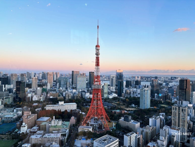 Tokyo Tower seen from Azabudai Hills Sky Room