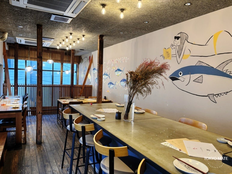 Second floor dining room at Maguro Mart
