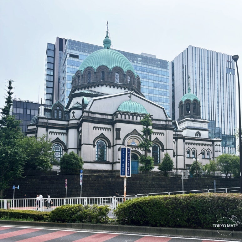 The blue dome and Byzantine-style exterior of Tokyo's Nikolai Cathedral