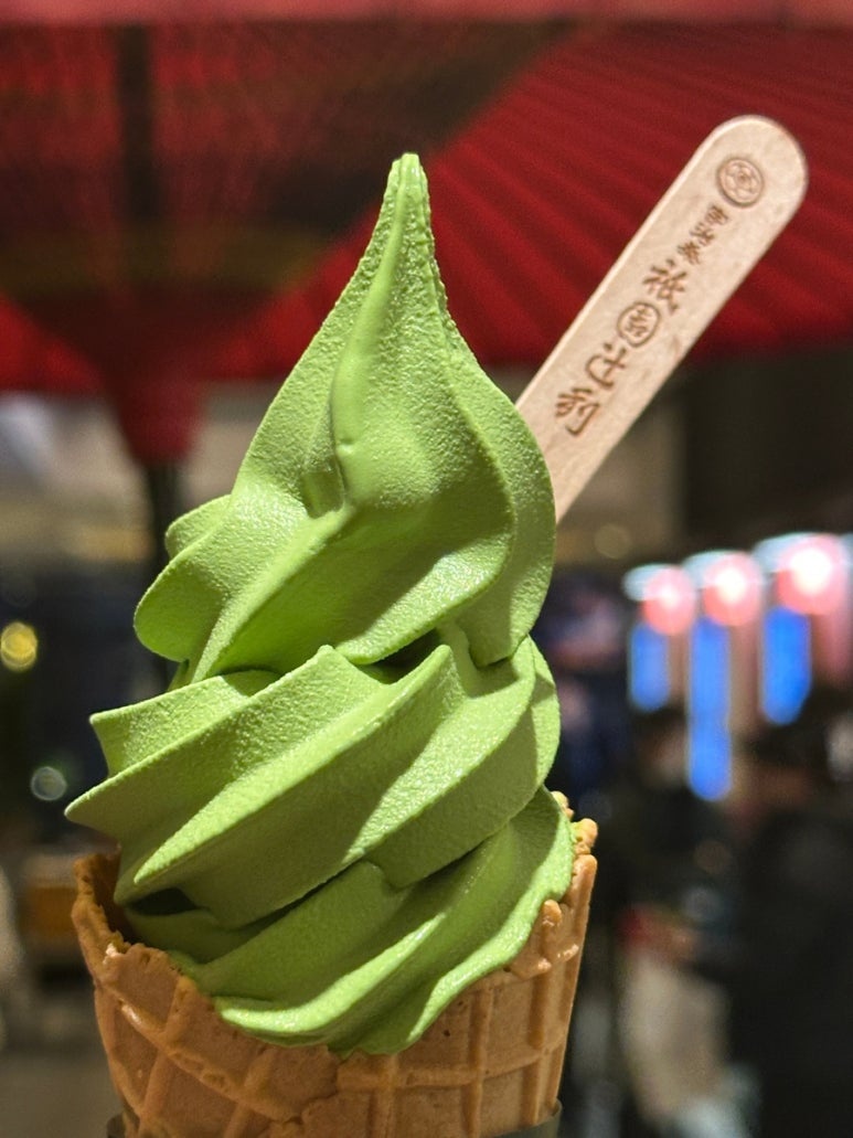 Matcha ice cream parfait at 'Gion Tsujiri' in Tokyo Skytree Solamachi