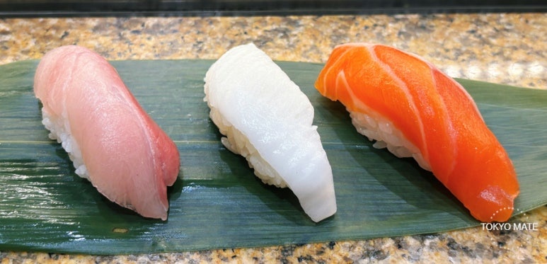 Melt-in-your-mouth yellowtail, rich engawa, tender salmon sushi