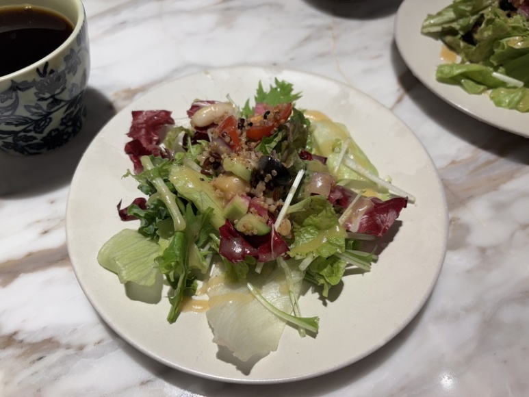 The Front Room lunch set with salad and coffee