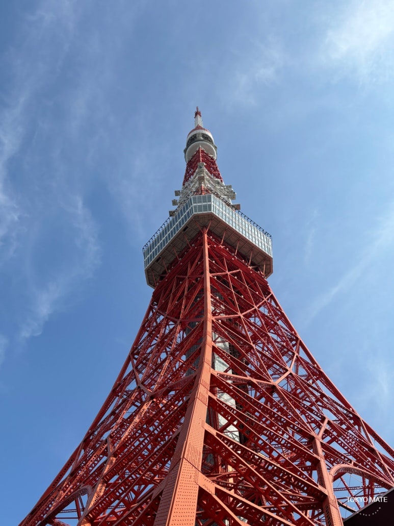 Tokyo Tower seen from Nagaizaka slope with perspective depth