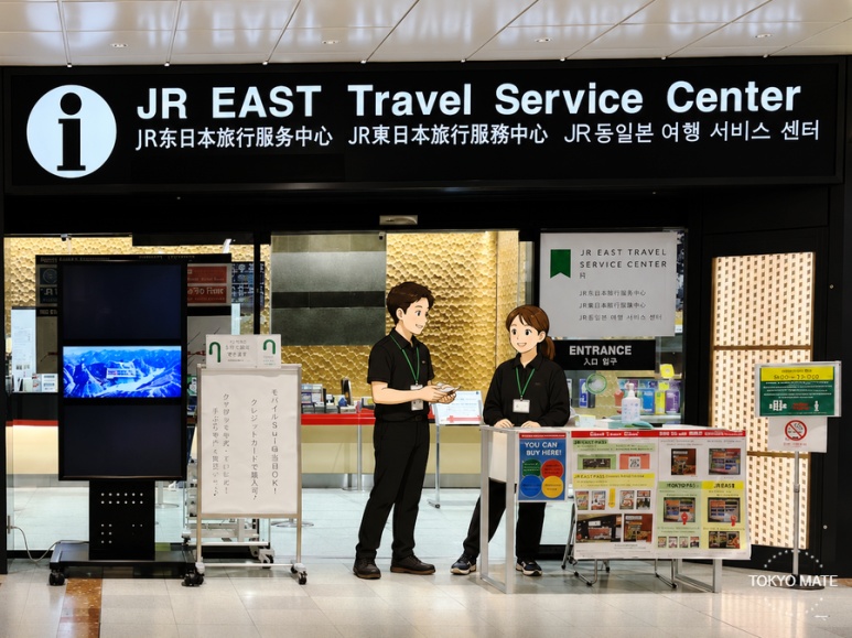 JR East Travel Service Center selling Welcome Suica