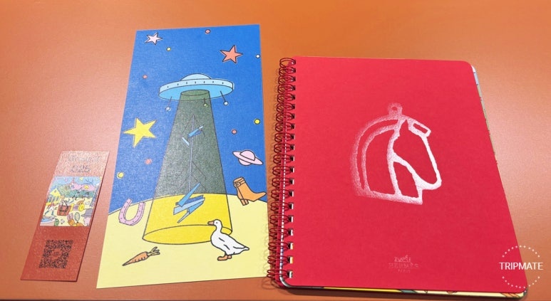 Exhibition Ticket, Commemorative Postcard, Completion Commemorative Notebook