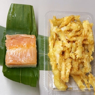 Masuzushi and shiroebi tempura ekiben