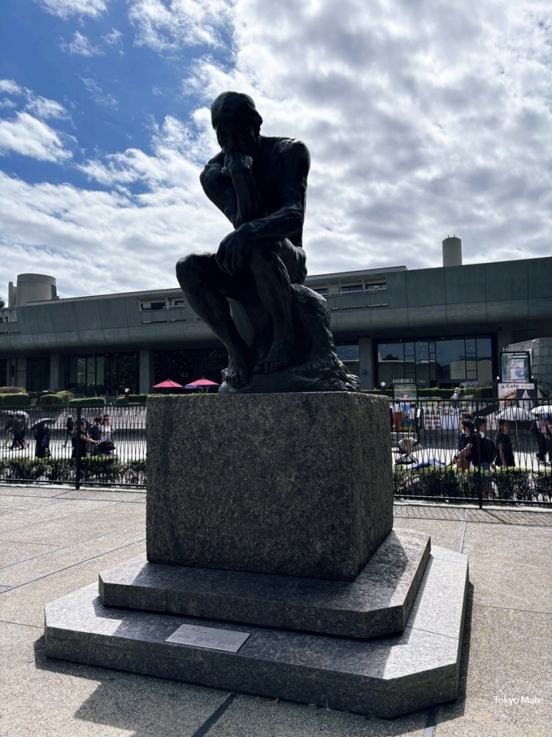 Rodin's The Thinker sculpture in front of the National Museum of Western Art in Ueno Park