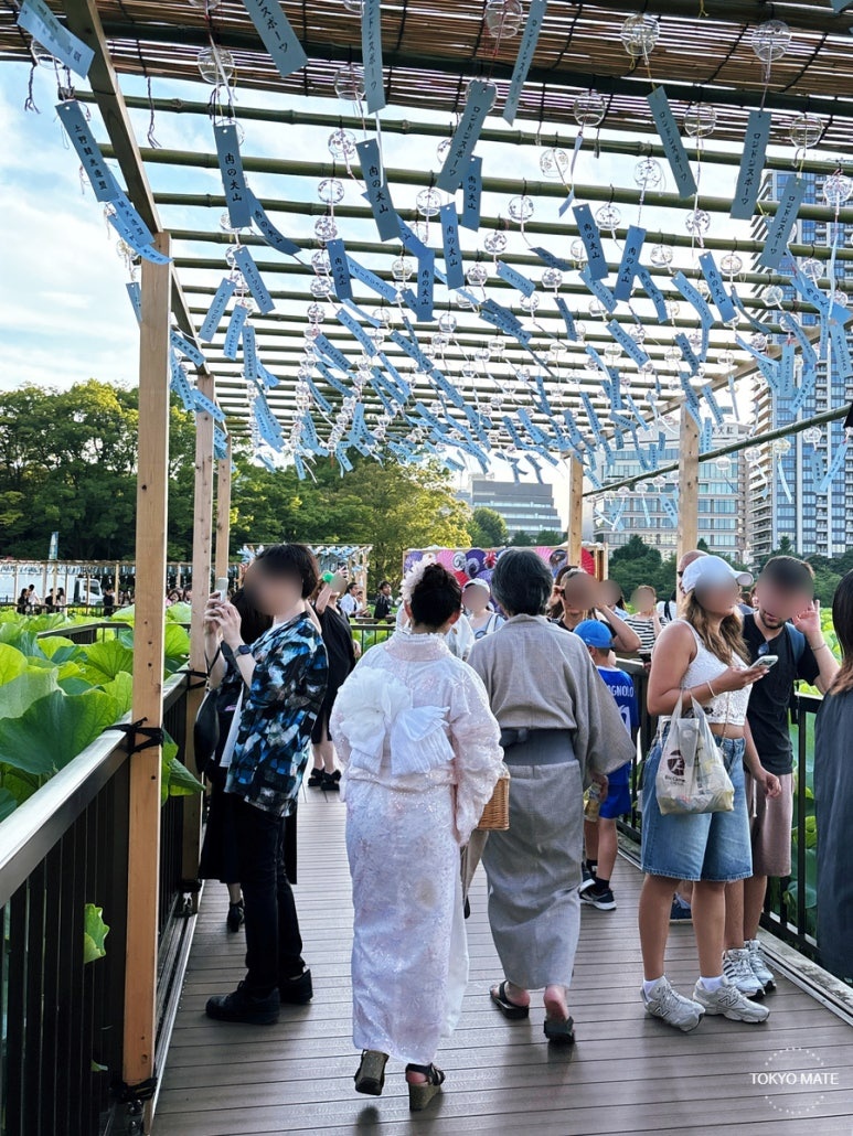 Ueno Summer Festival yukata photo session at Shinobazu Pond
