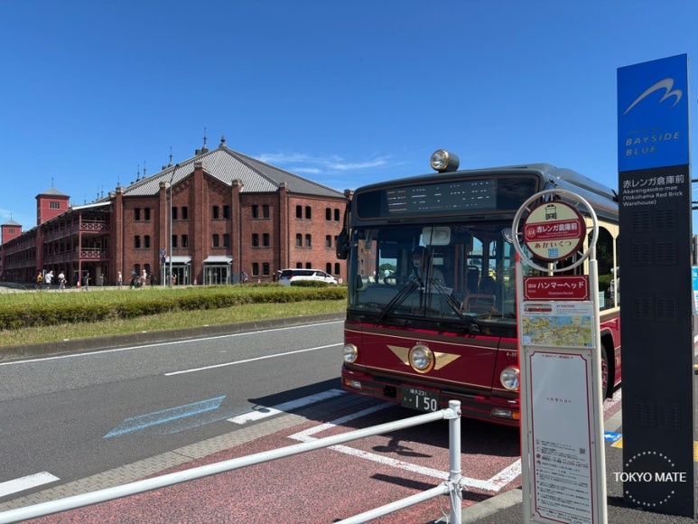 Yokohama city sightseeing route using the Minato Burari Ticket and Akaikutsu bus