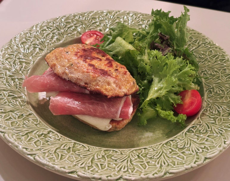 Pavlov's brunch menu Prosciutto Mozzarella Sandwich